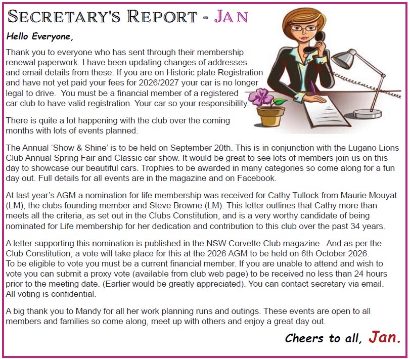 secretary report august 2022